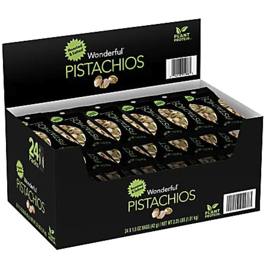 WONDERFUL PISTACHIOS ROASTED AND SALTED 24 PACK